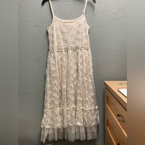 Cream lace strap dress